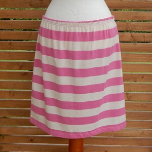 Marimekko MIKA PIIRAINEN Pink and White Striped Pattern Ladies Skirt Size LARGE