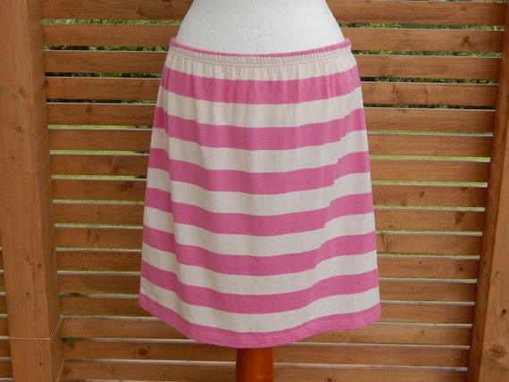 Marimekko MIKA PIIRAINEN Pink and White Striped Pa