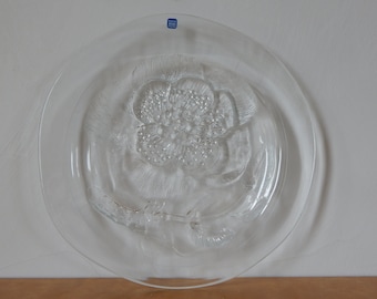 ヴィンテージ 70 年代アラビアフィンランド花柄ガラスプレート牡丹