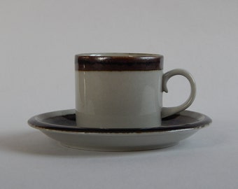 Arabia of Finland Karelia Coffee Cup and Saucer Ceramic 1970 s Design Anja Jaatinen Winquist