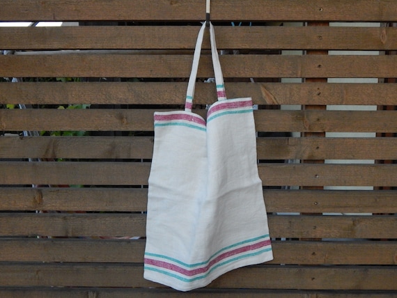 Linen Tote Bag Flax Tote Bag 100 % Flax Hand Made… - image 1