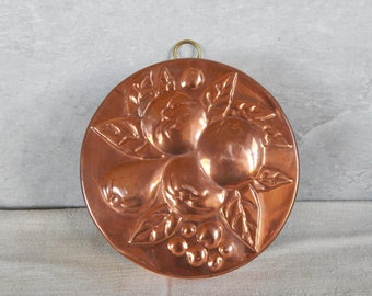 Vintage Copper Cookware/ French Country Style / Tin Lined Baking Mold Cake, Kitchenware