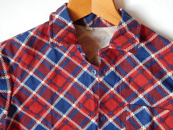 Vintage Men Shirt, Unisex Cotton Viscose Flannel … - image 4