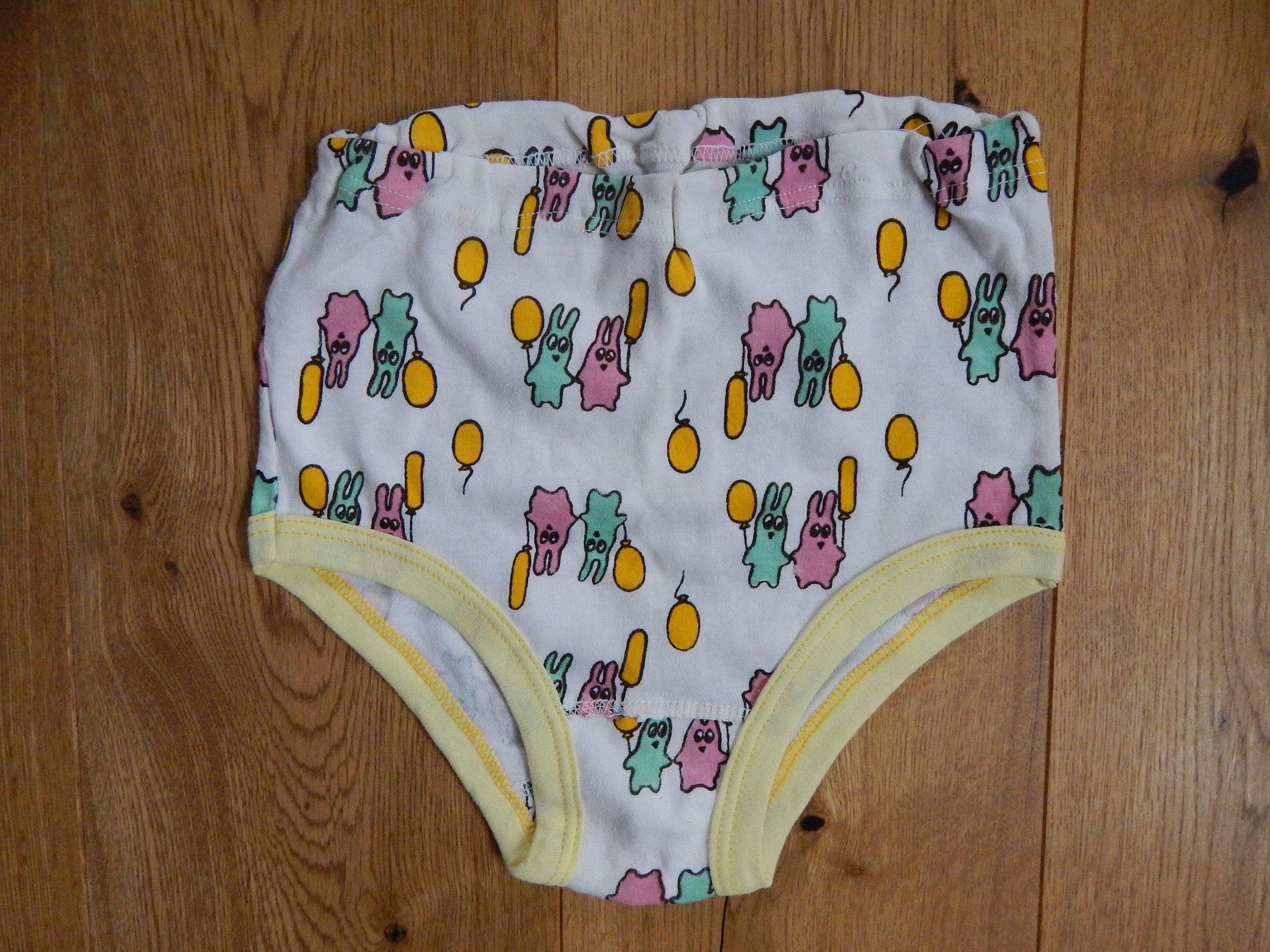 Vintage Underwear Girls Cotton Unused White Underpants With Rainy