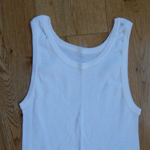 Vintage Large  Mens Unisex White Tank Maika/ Shirt/ Undershirt, Unused Made in Estonia 1n 1990 for 182-188 cm tall person
