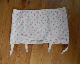Gordel vintage witte jarretelgordel extra grote waspie katoenen lingerie gemaakt in tijdperk 1970