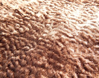 Chocolate Brown Vintage Plush Unused Plush Fabric Retro Fabric Unused