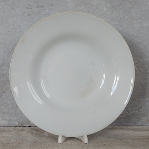 Arabia of Finland White Distressed Soup Plate Bowl Porcelain &quot;pipe stamp&quot; Tableware 1940 s