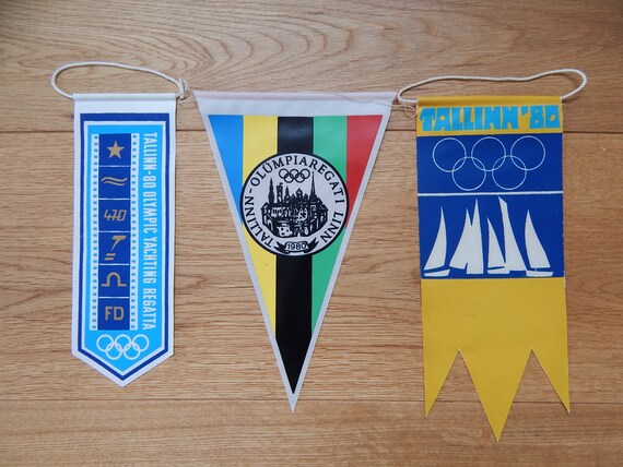 Vintage College Pennant lot of 3 with Ole Miss Flag