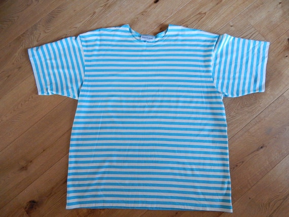Marimekko Striped T- shirt Light Blue White Unisex