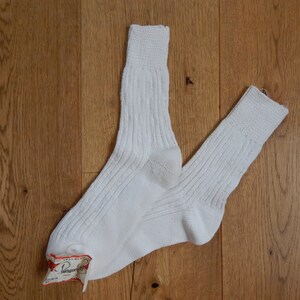Unused Ladies Socks  Vintage White Socks Retro Cotton Socks Made in  37- 38