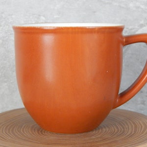 With chip- Scandinavian Vintage Höganäs Keramik Stoneware Light Brown Semi Matte Mug Pottery by Stengods Sweden Scandinavian Design