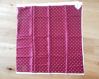 Set of 2  Vintage Shawl Coupones Wine Red White Polka Dot Shawl Acetate Shawl, Bright Accessory April 1993. Made in  NOS
