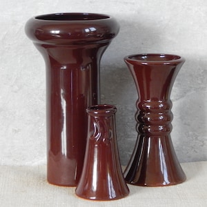 Set of 3 Vintage Estonian Ceramic Vases Brown Vases Made in Estonia