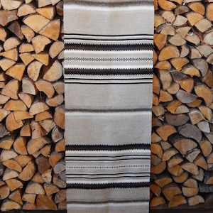 Scandinavian Vintage Tapestry Carpet Hand Woven Wool Mat Textile Wall Hanging Tablecover Home Decor Folk Art Wall Hanging Size 17&quot; x 56&quot;