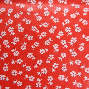 Red and White Quilting Flower Fabric Vintage  Cotton Retro Fabric  80 x 216 cm Chintz