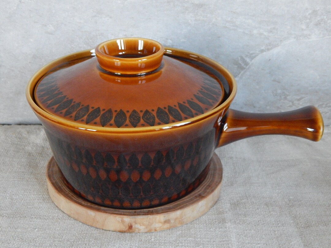Fred Roberts Saucepan / Fancy Farmer Ceramic Pan / Mid Century
