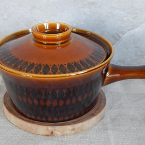 Vintage Stavangerflint Norway &quot;Martello&quot; - Gro Pedersen Claussen Ceramic Saucepan with Lid Scandinavian Tableware 1960s