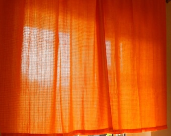 スカンジナビア風ヴィンテージ オレンジ/イエロー アクリル ビスコース