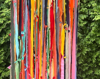 Door Garland/ Fiesta Tassel Bunting Multicoloured Wedding Garland/ Rag Bounting Rainbow Garland Ribbon Bunting Party Decor