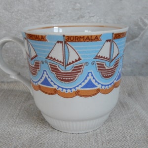 Vintage Big Mug Tableware, Coffee or tea mug, Milk mug , Vintage Porcelain Tea Cup Jurmala RPR Made In  by Riga Porcelain Factory