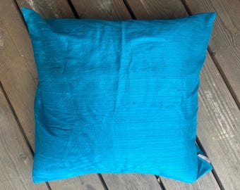 Vintage Pure Silk Pillowcase Emerald Teal Green Silk Retro Home Decor 50 x 48 cm ( 19.6"  x 19")
