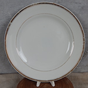 Arabia of Finland White Dinner Plate Golden Rim Dinner Plate Porcelain Tableware 1940 s
