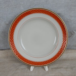 Prato de bolo vintage Royal Copenhagen Denmark Porcelain Classic Tureby Laranja e Ouro