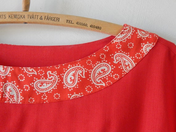 Red Blouse Woman Clothing Gift for Her Hand Made … - image 3