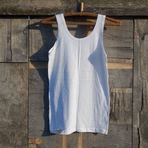 Vintage  Mens Unisex white Tank  Maika/ Shirt/ Undershirt, Unused, with Factory Tag Made in   Latvia in 1979