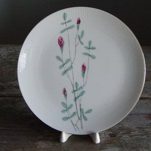 Vintage Seltmann Weiden Bavaria Porcelain Plate, Cake Plate, White Plate Flower Decor 1950 s