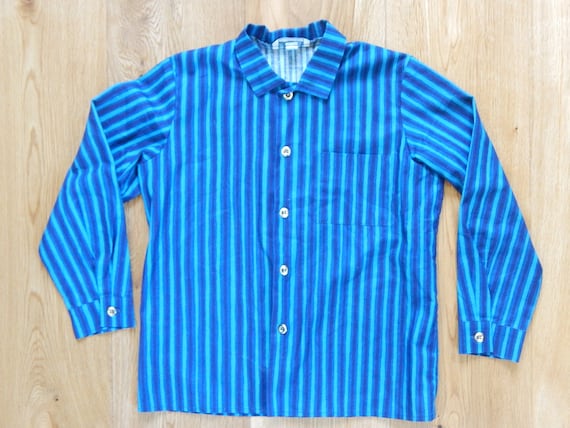 Marimekko Striped Jokapoika shirt Blue Turquoise L