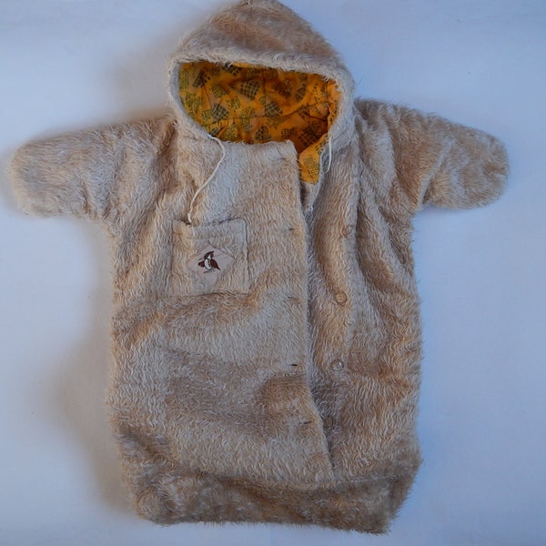 Vintage Baby Sleeping Bag Plush Sleeping Bag Vintage  Retro Baby Clothing  era 1980 s.