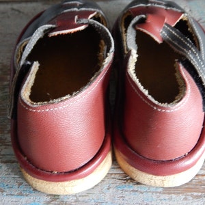 Vintage Kids Sandals From 1980s Grey Purple Leather Shoes Ready to Wear ...