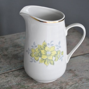 Riga Porcelain Factory Milk Jug,  Vintage White Decorated Faience Pitcher,  Home Decor,  era on the 1980-s. RPR