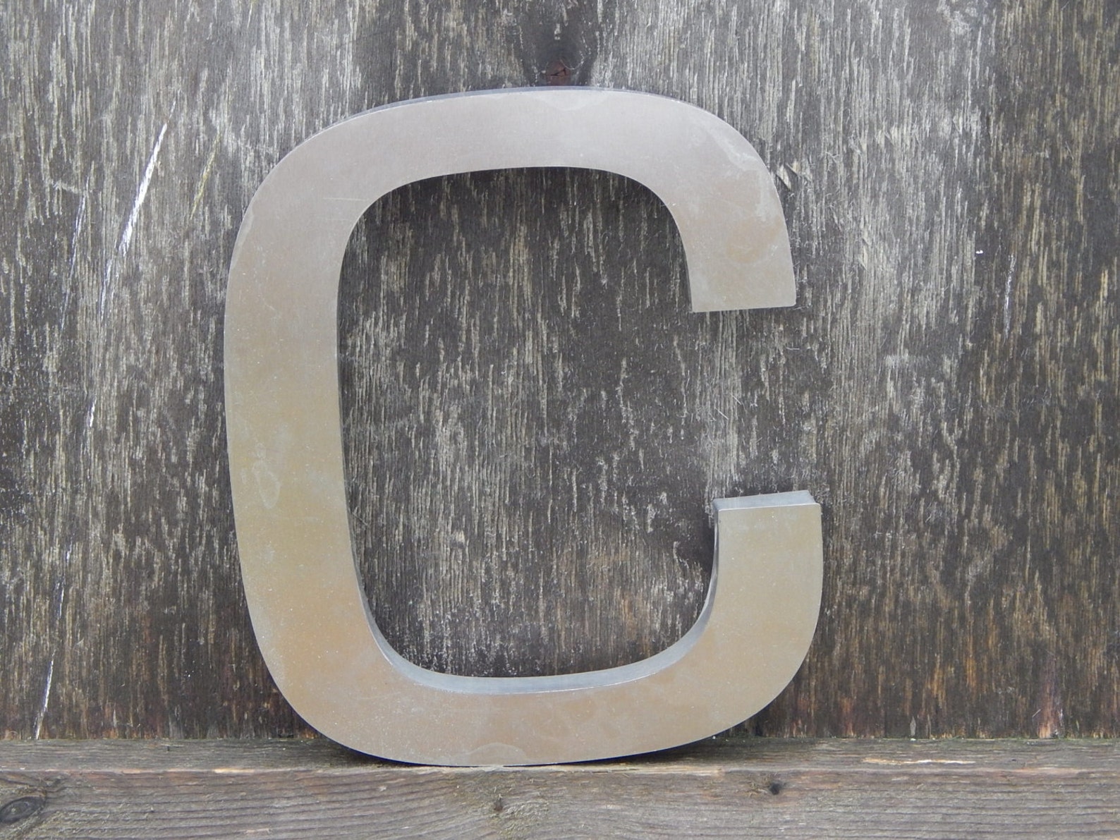 Vintage Industrial Metal Letter C Wall Decor Etsy