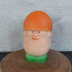 Rubber Toy Rubber Squeeze Toy Mushroom, Baby Bath Toy 1980 s.  Collectible