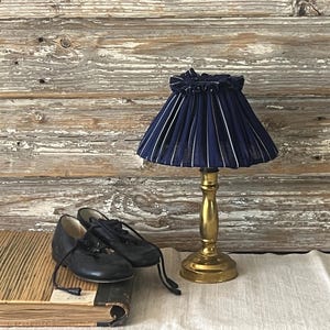 Fabric Lamp Shade Cover for Small Table Lamps or Wall Lights Cotton Blue Striped Light Shade Table Lamp Shade - One of a Kind Ready to ship