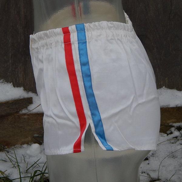 Soviet -Time Women Gymnastics Shorts White Atlas Trousers Yoga Wear Made in USSR Size Extra Small