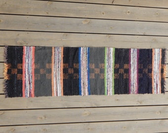 Scandinavian Vintage Rag Rug 49 x 172 cm Swedish Carpet Hand Woven Cotton Mat Woven Textile Floor Carpet Home Decor Floorcloth