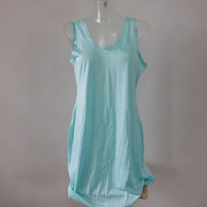 Vintage Nightie Aqua Viscoze Nightwear Made in  Large to Extra Large Underwear