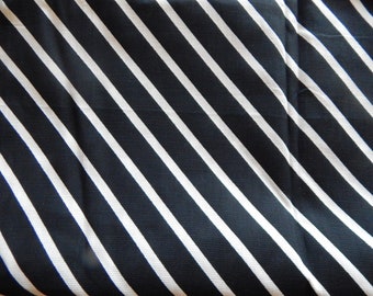 Vintage Unused Cotton Fabric Retro Black Striped Fabric 400 cm x 80 cm