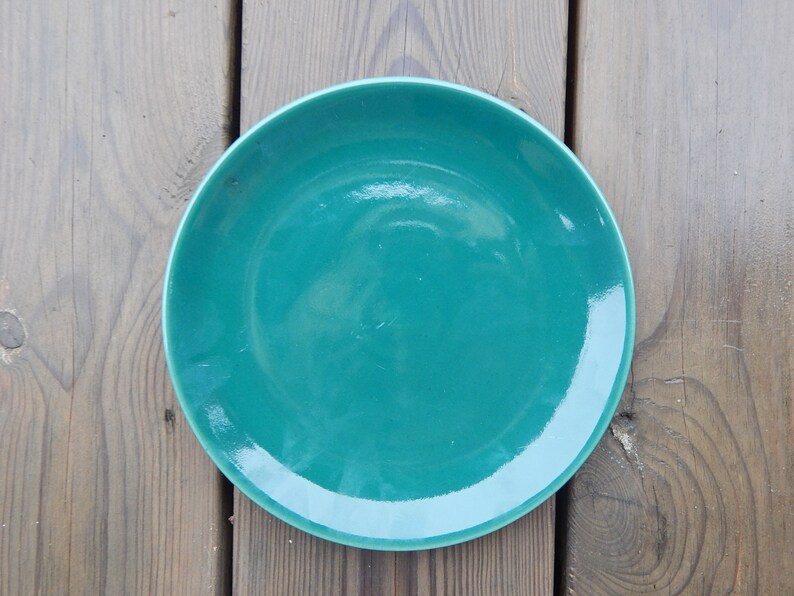 Skandinavisk Vintage Höganäs Keramik Emerald Green Hoganas Keramiksallad Tallrik Stengods bild 2