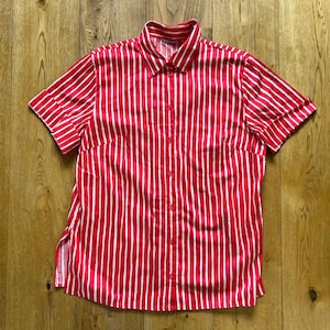 Marimekko Jokapoika Ladies shirt Red and White Short sleeve shirt Size XL-XXL shirt 100% cotton