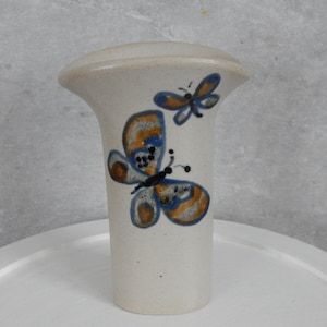 Vintage Steingutvase 1960-er Jahre Dekorative Vase Made Inselland ARS Design Schmetterlingsvase Retro Vase