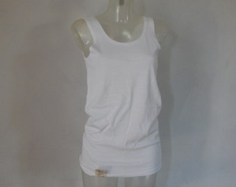 Vintage Men Unisex white Tank Maika/ Shirt/ Undershirt, Unused, with Factory Tag Made in Latvia in 1984