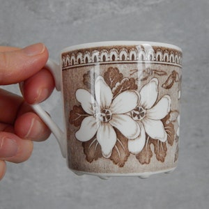 Set of 2 Old Gustavsberg VDN-B555 | KUNGL SLOTT |Coffee Cup Sweden Brown Flower Decor Scandinavian Tableware