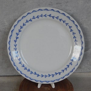 Old Arabia of Finland Plate White Blue Border Dinner Plate Ceramic Tableware 1950 s