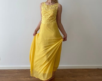 Yellow Evening Dress Party Women Maxi Long Sleeveless Dress Bridesmaid Wedding Guess Celebration Summer Party Retro Sexy Dress Morning Slip