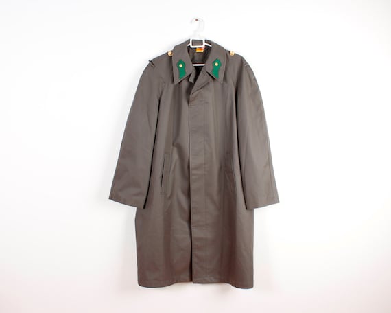 Dark Grey Trenchcoat Mens Long Military Style Rain